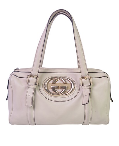 Britt Boston, &pound;200, Handbags, Cream, Leather, Front view